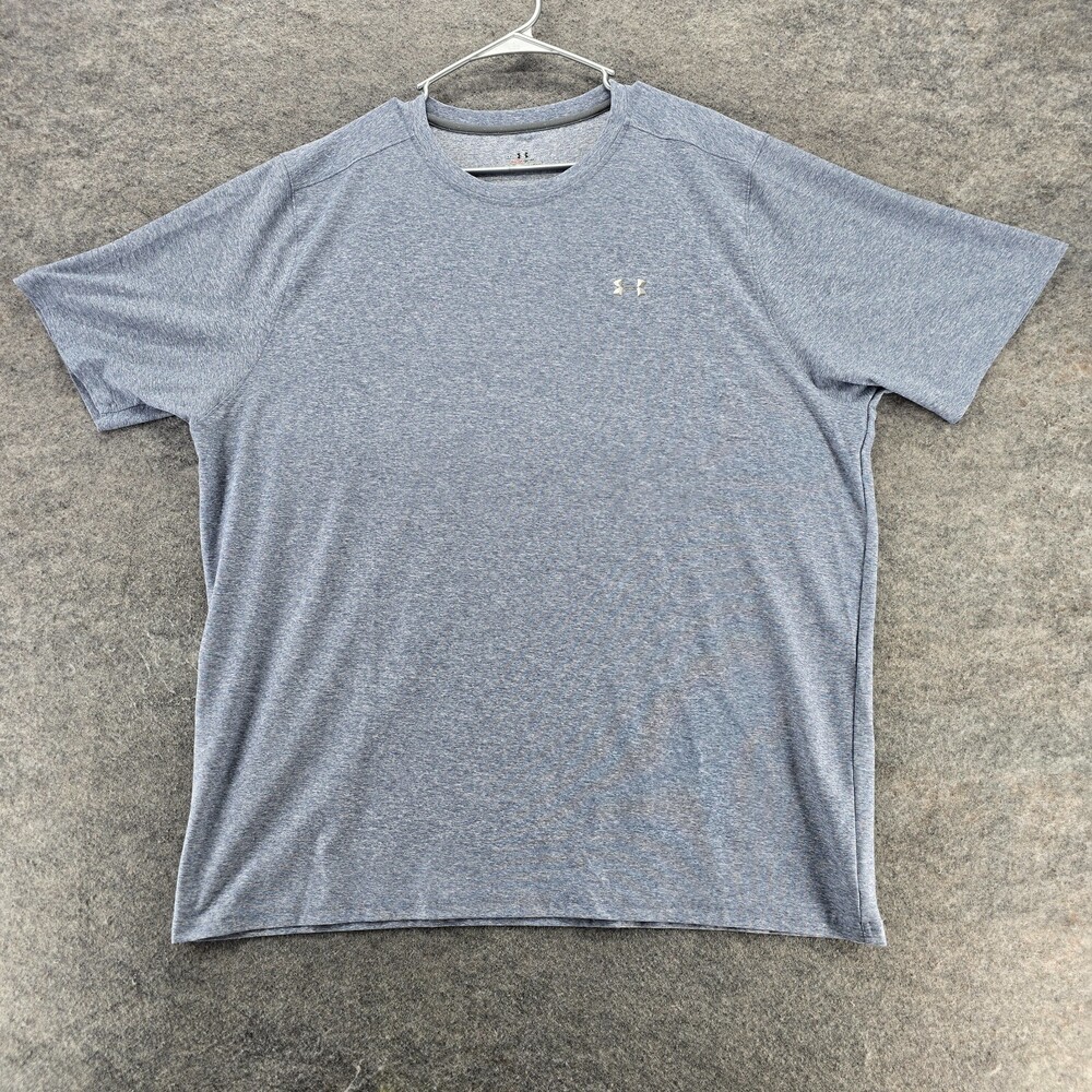 Under Armour Shirt Mens XXL Heat Gear Short Sleeve Blue